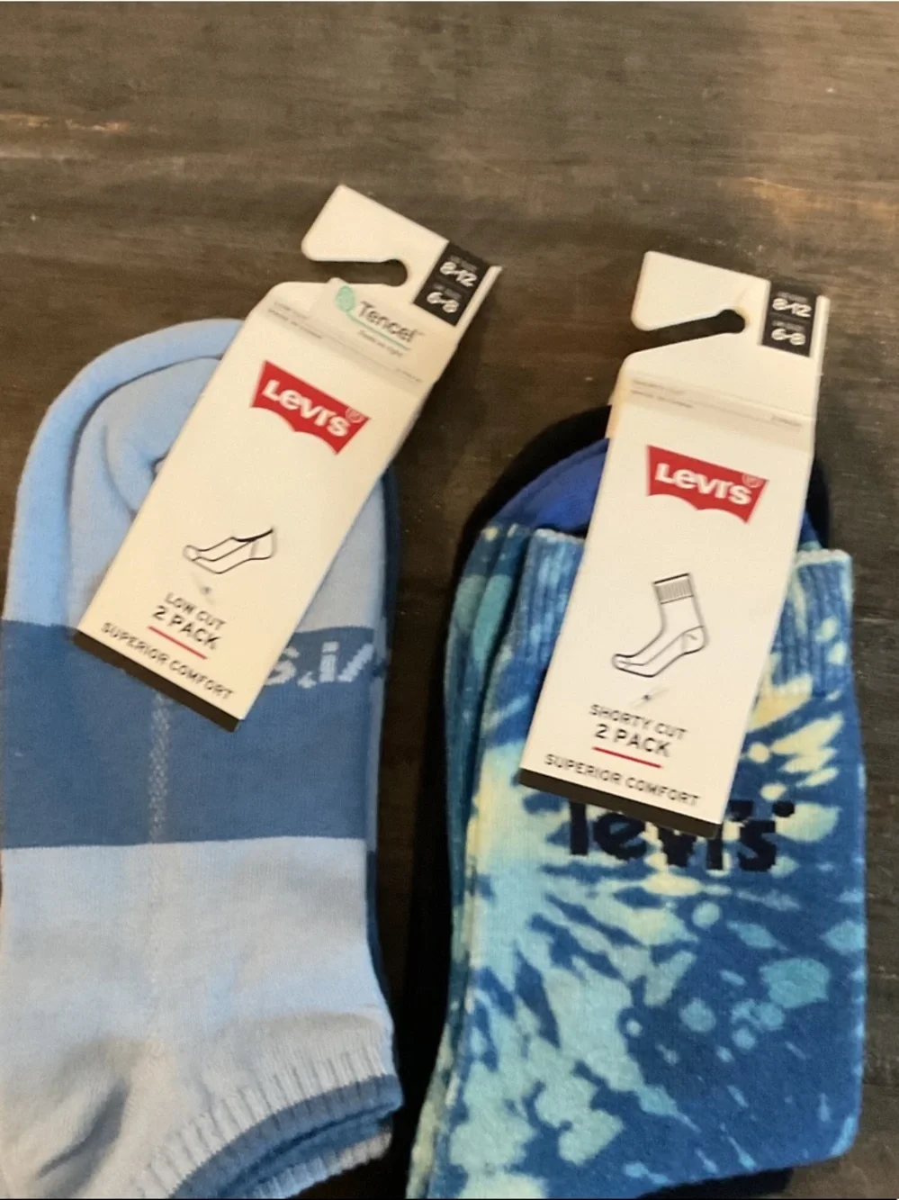 Levi's Men's Light Blue & Tie-Dye Blue Sock Pack